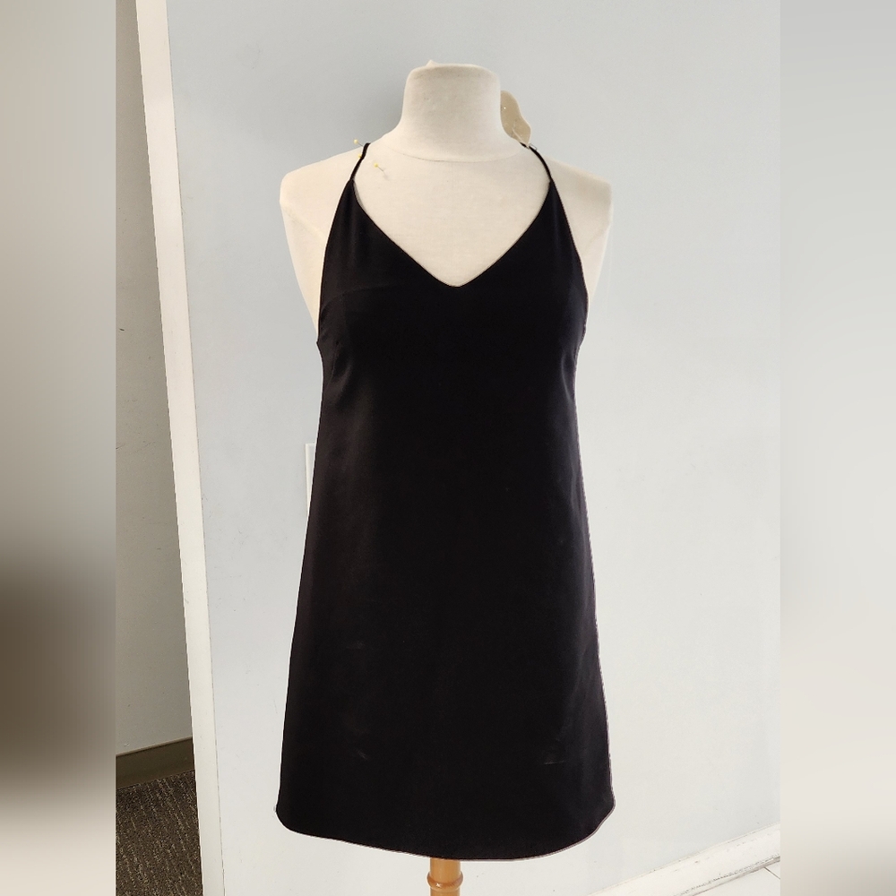 OAK + FORT Black Slip Mini Dress